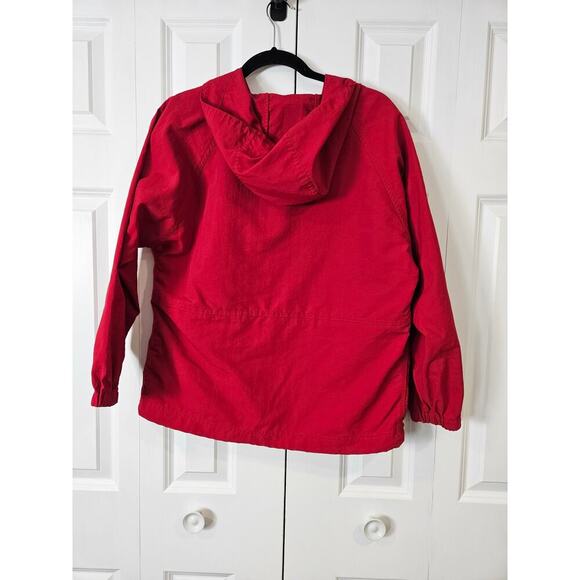 LL Bean Vintage Jacket Mens XS Red Anorak Pullover Kangaroo Pouch Outdoor - Picture 2 of 7